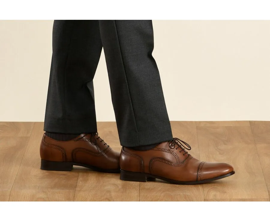 Patina Chestnut Men&#039;s Oxford shoes - Leather outsole - ALLINGTON