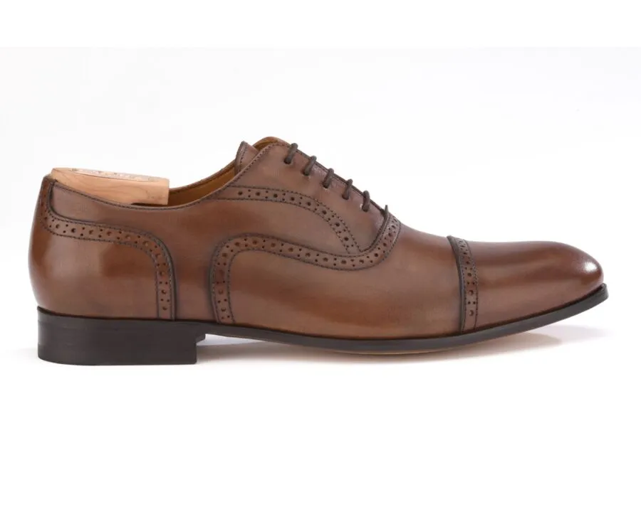 Patina Chestnut Men&#039;s Oxford shoes - Leather outsole - ALLINGTON