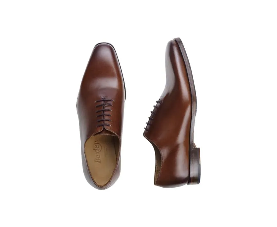 Patina Chestnut Men&#039;s Oxford shoes - Leather sole with pad - BELLAGIO PATIN