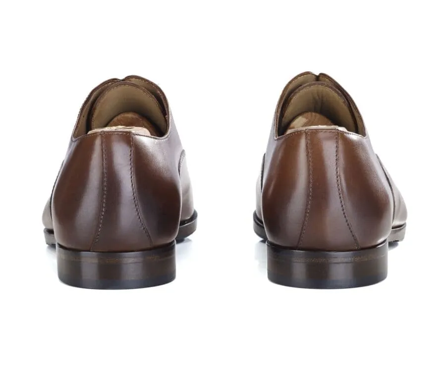 Patina Chestnut Oxford shoes - Leather outsole &amp; rubber pad - SPEZIA II PATIN