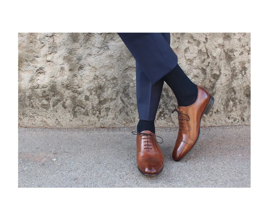 Patina Chestnut Oxford shoes - Leather outsole - RINGWOOD