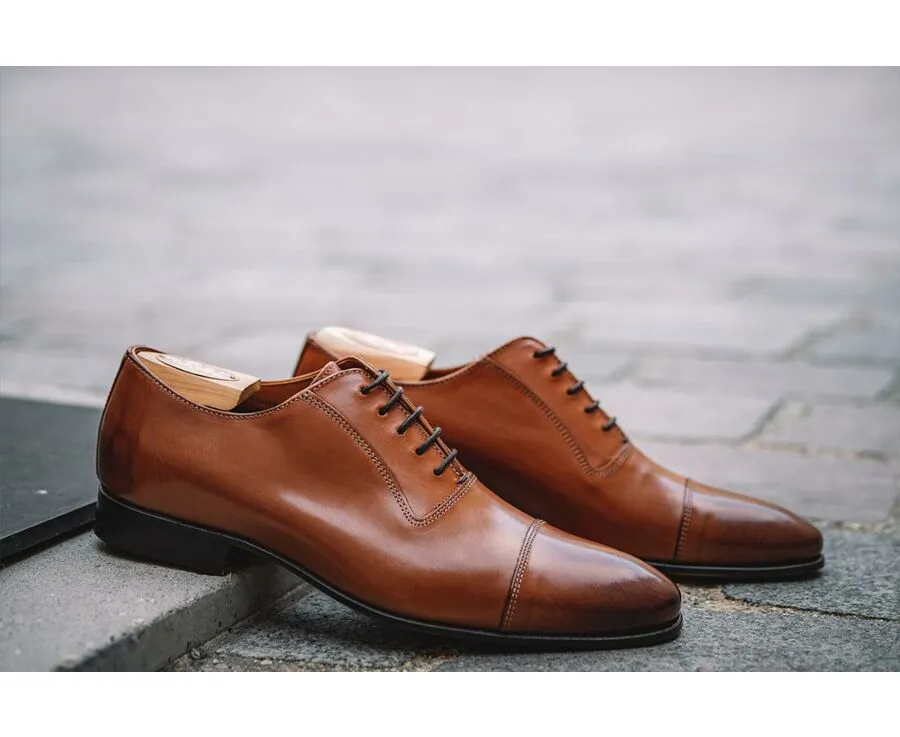 Patina Chestnut Oxford shoes - Leather outsole - RINGWOOD