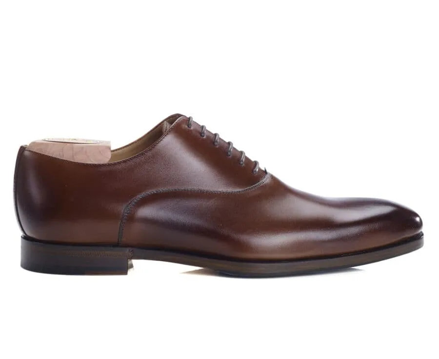 Patina Chestnut Oxford shoes - Rubber pad - TREMEZZO PATIN