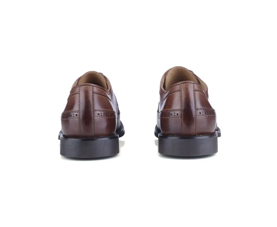 Patina Chocolate Derby Shoes - BESFORD GOMME CITY