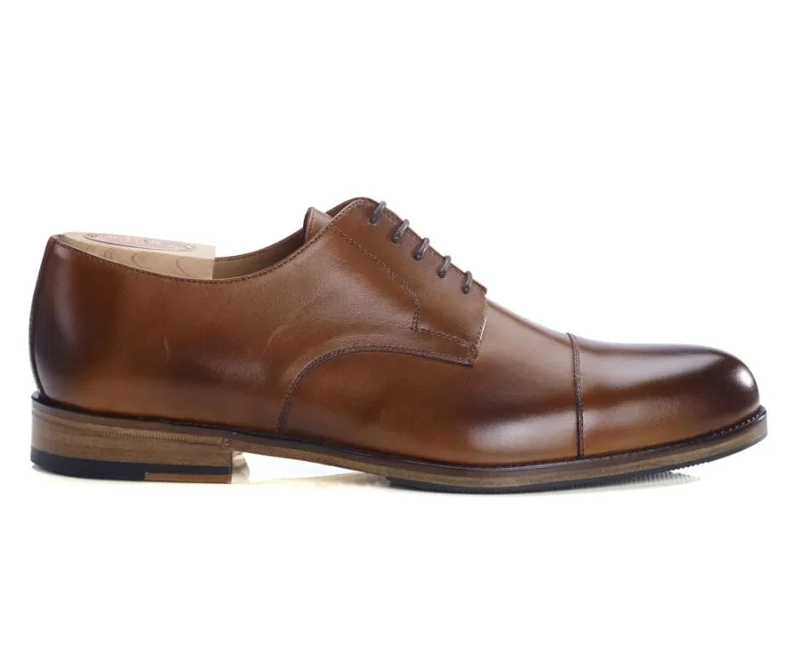 Patina Cognac Derby Shoes - Rubber pad - MAYFAIR CLASSIC PATIN