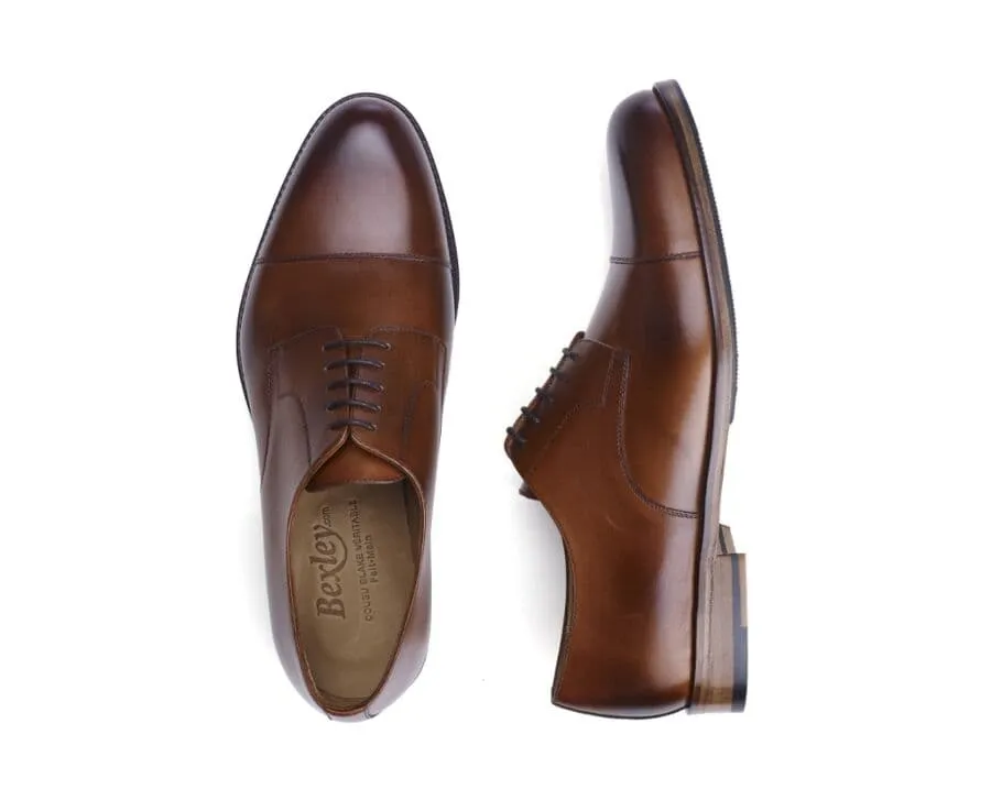 Patina Cognac Derby Shoes - Rubber pad - MAYFAIR CLASSIC PATIN