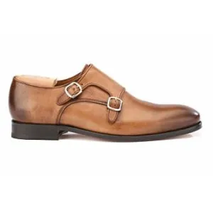 Patina Cognac double Buckle Shoes - CHIGWELL