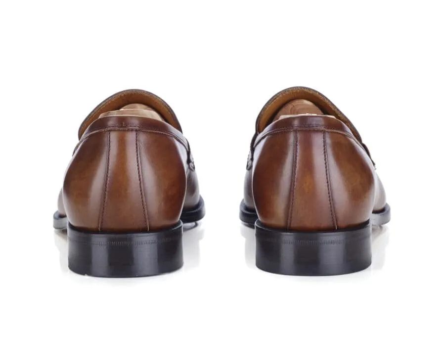 Patina Cognac leather men&#039;s loafers - DIXTON