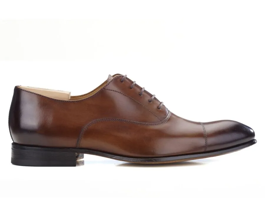 Patina Cognac Men&#039;s Oxford shoes - Leather outsole - BRISBURY