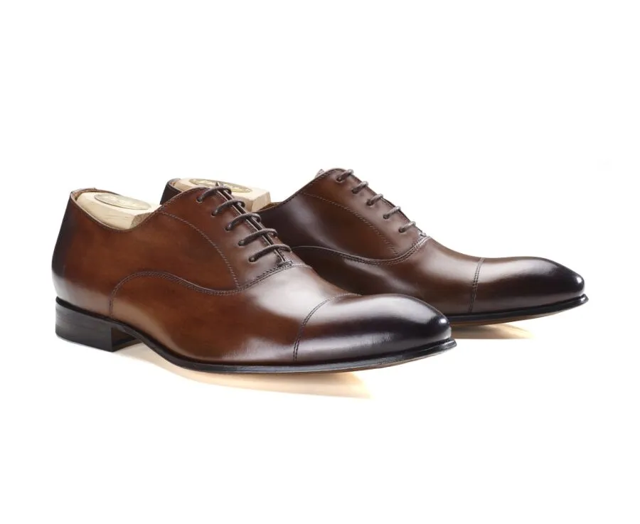 Patina Cognac Men&#039;s Oxford shoes - Leather outsole - BRISBURY