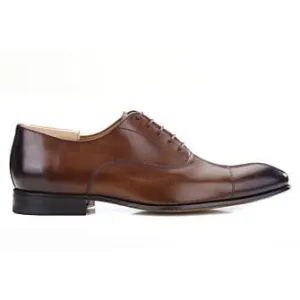 Patina Cognac Men&#039;s Oxford shoes - Leather outsole - BRISBURY