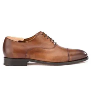 Patina Cognac Men&#039;s Oxford shoes - Leather outsole - WINFORD