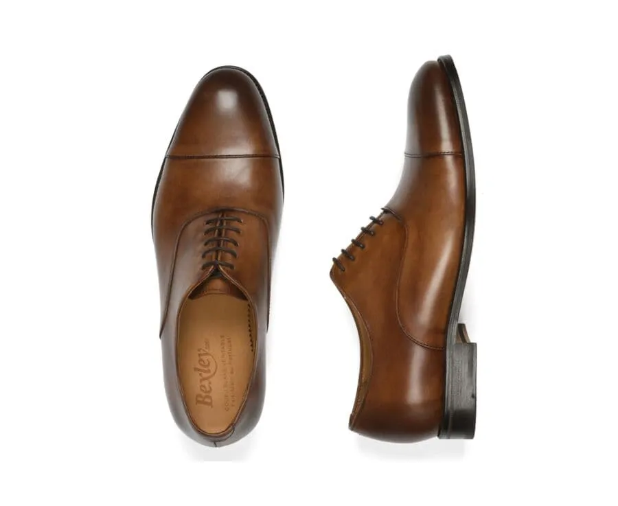 Patina Cognac Men&#039;s Oxford shoes - Leather outsole - WINFORD