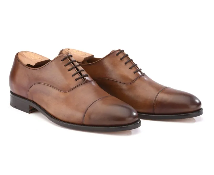 Patina Cognac Men&#039;s Oxford shoes - Leather outsole - WINFORD