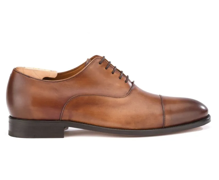 Patina Cognac Men&#039;s Oxford shoes - Leather outsole - WINFORD