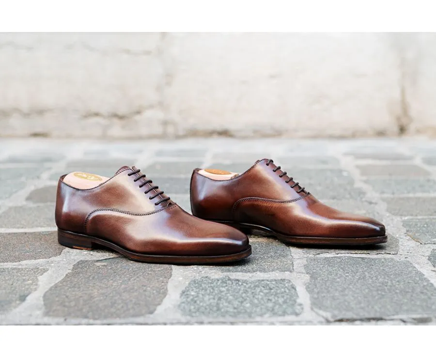 Patina Cognac Oxford shoes - Rubber pad - TREMEZZO PATIN