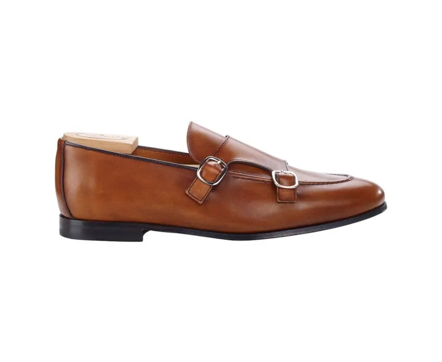 Patina Gold Double Buckle Shoes - BOVERTON