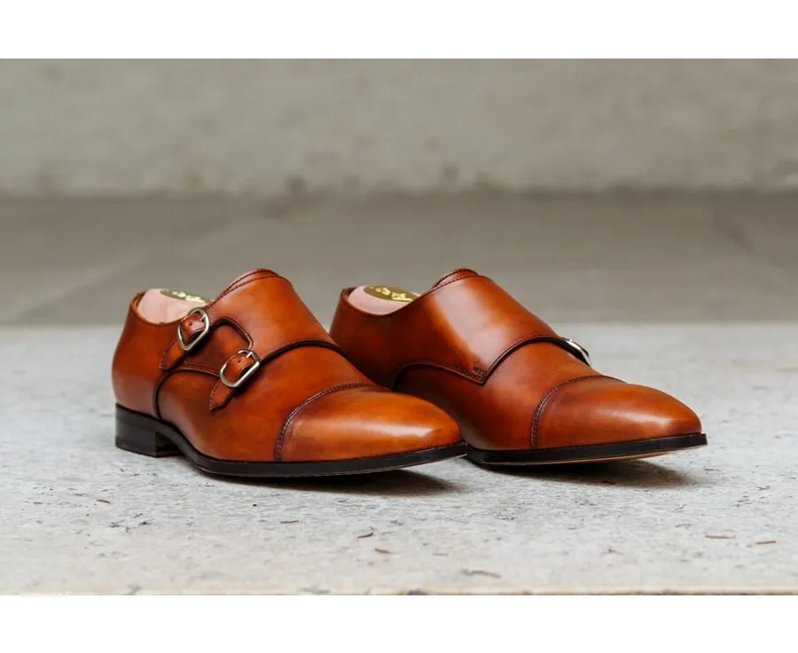 Patina Gold double Buckle Shoes - CHEDINGTON