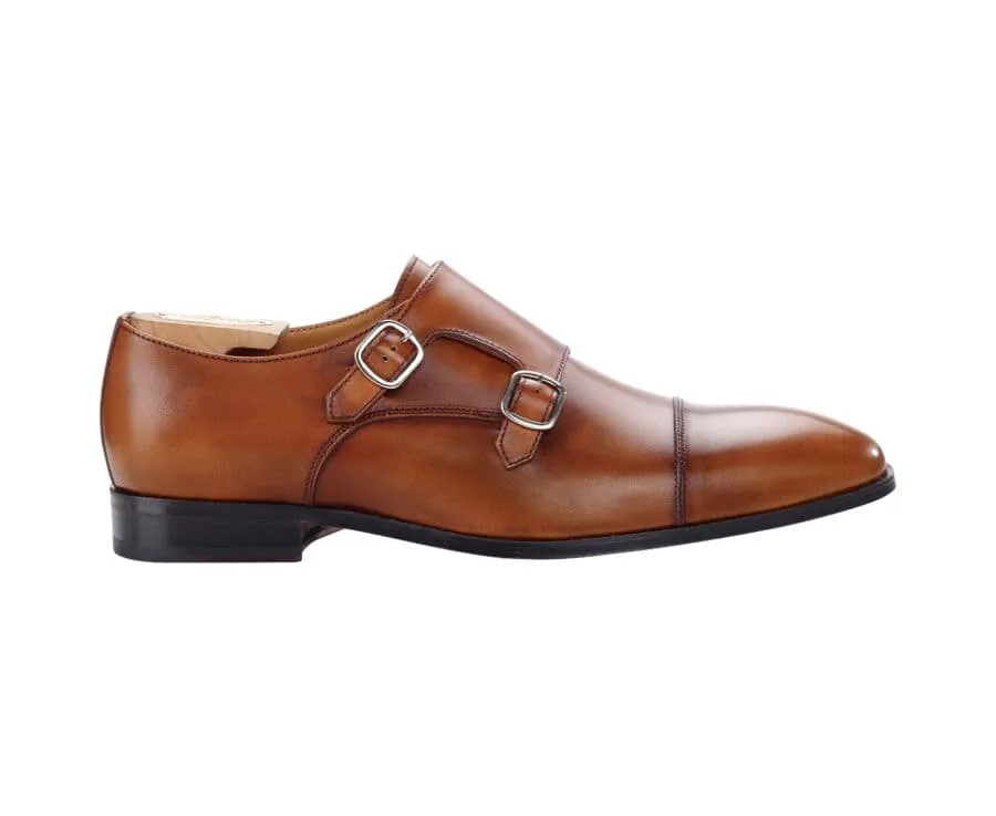 Patina Gold double Buckle Shoes - CHEDINGTON