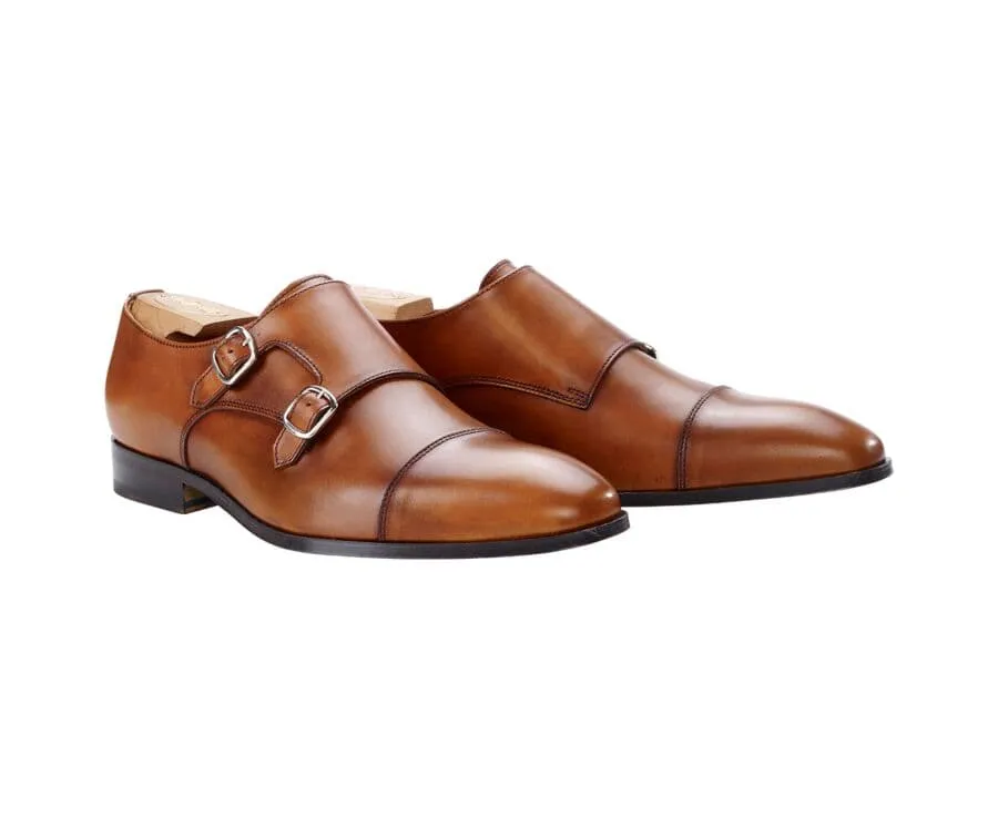 Patina Gold double Buckle Shoes - CHEDINGTON