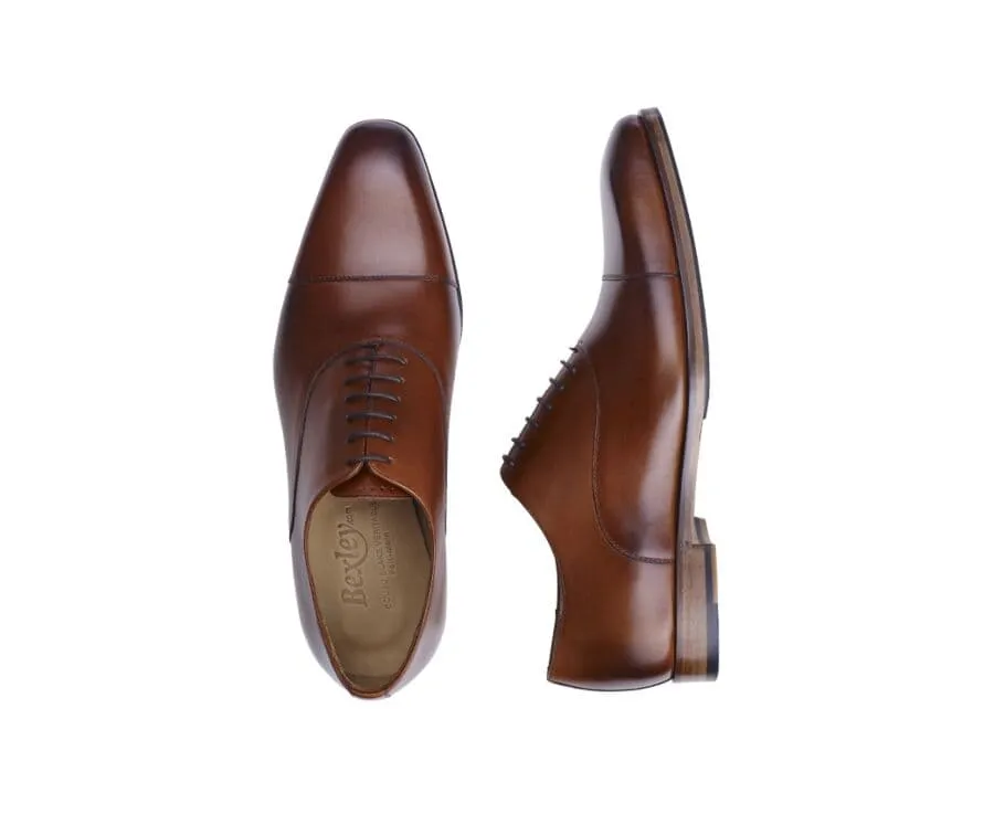 Patina Gold Oxford shoes - Leather outsole &amp; rubber pad - SPEZIA II PATIN