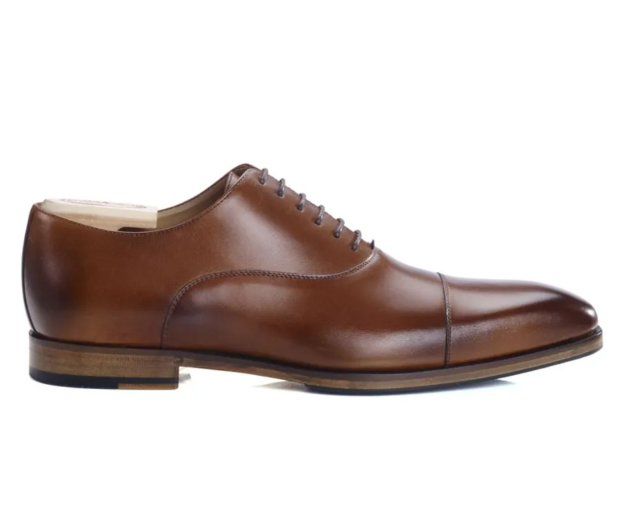 Patina Gold Oxford shoes - Leather outsole &amp; rubber pad - SPEZIA II PATIN