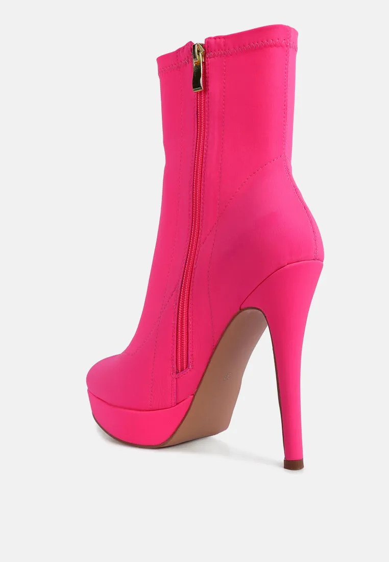 Patotie Lycra High Heel Ankle Boots