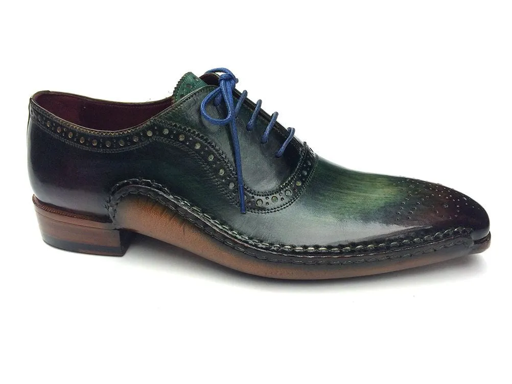 Paul Parkman Green & Purple Handmade Oxfords