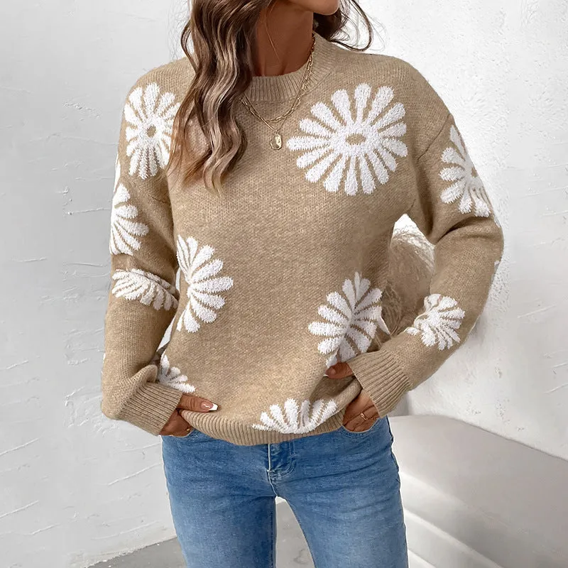 PEOPLETERRITORY    trade New autumn and winter new pullover knitted sweater casual long-sleeved  style sweater women