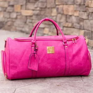 Pink Luciano Leather Duffle Bag