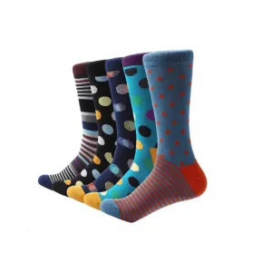 Polka Dot Cotton Casual Socks - Stylish and Comfortable