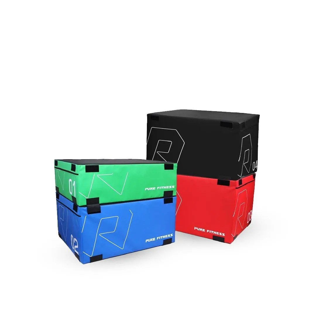 Pure Fitness Gym Crossfit Soft Plyo Set of 4 Jumping Box [WS]