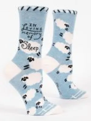 "Blue Q" Women's Socks - In Loving Memory of Sleep