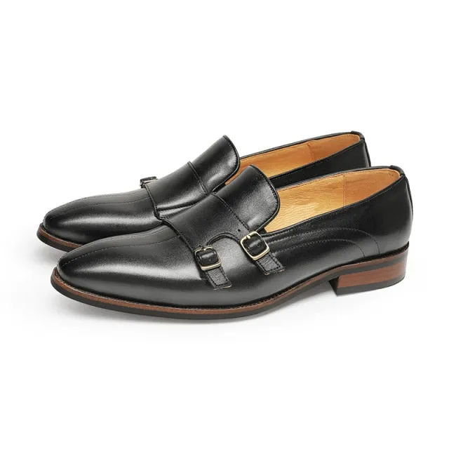 Refined Exotic Leather Monk Strap Party Loafers