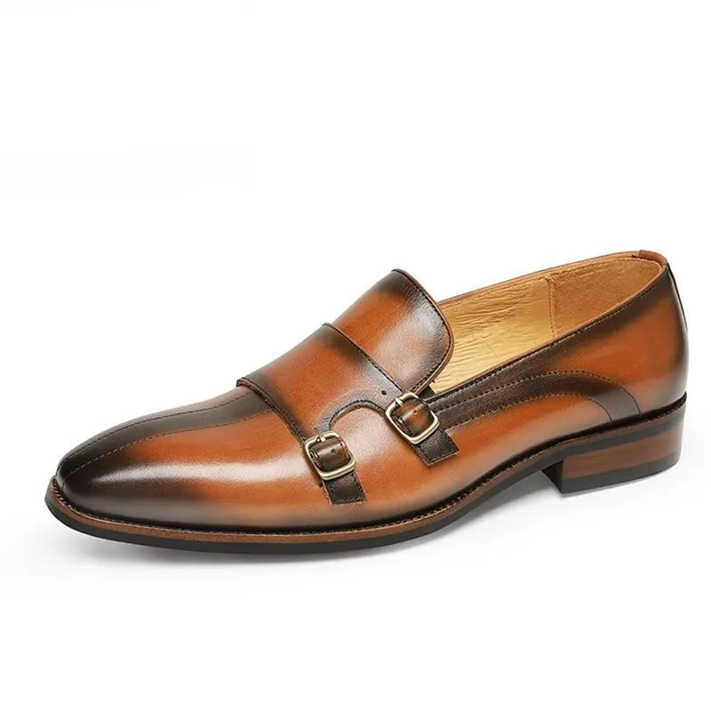 Refined Exotic Leather Monk Strap Party Loafers