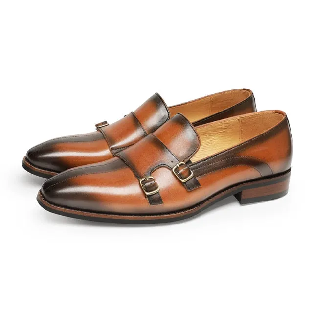 Refined Exotic Leather Monk Strap Party Loafers