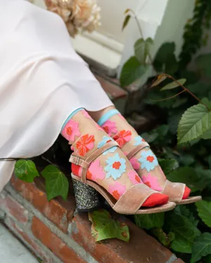 Ribbon Roses Sheer Ankle Sock