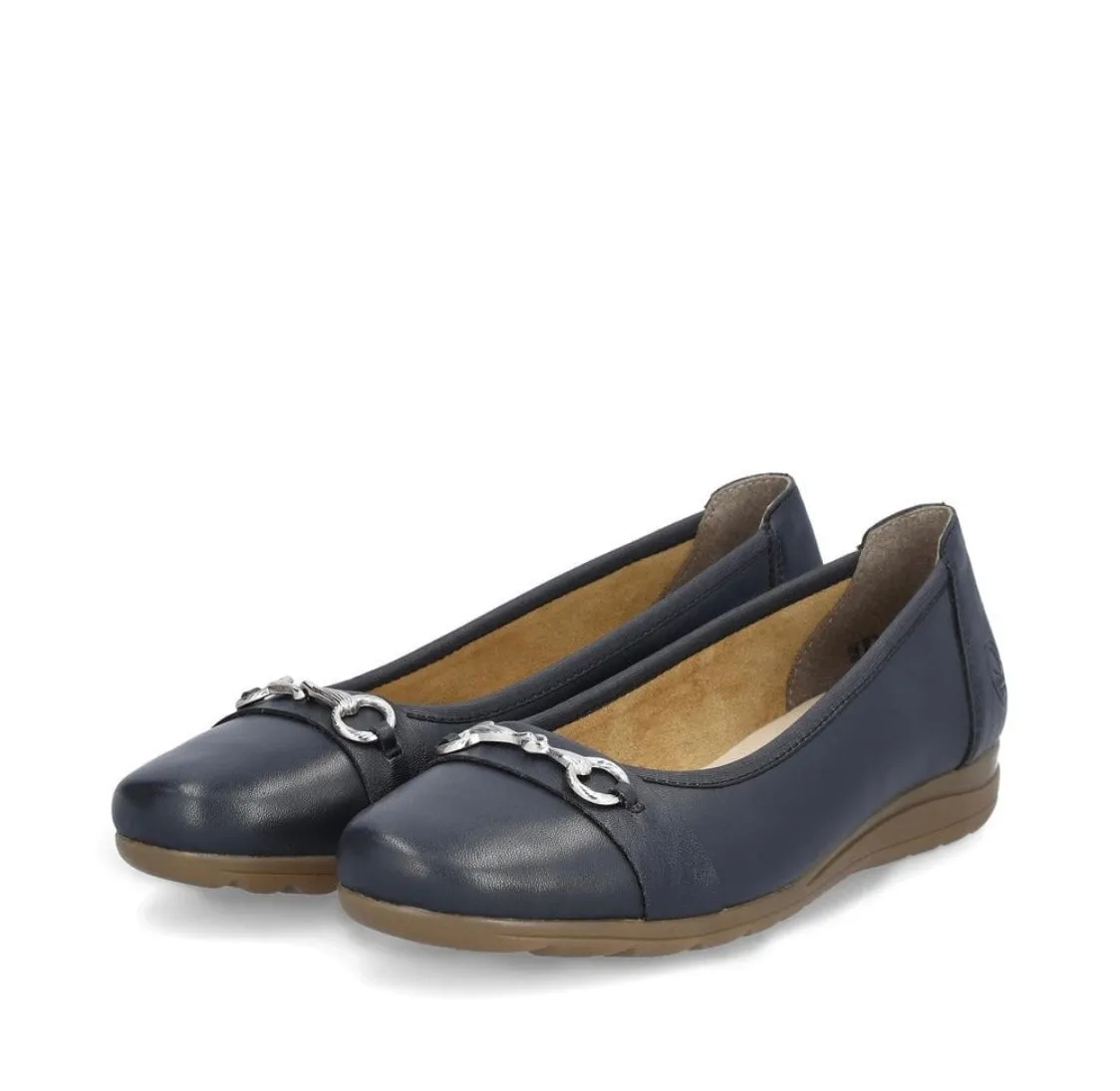 Rieker L9360-14 Navy Leather Ballet Pumps