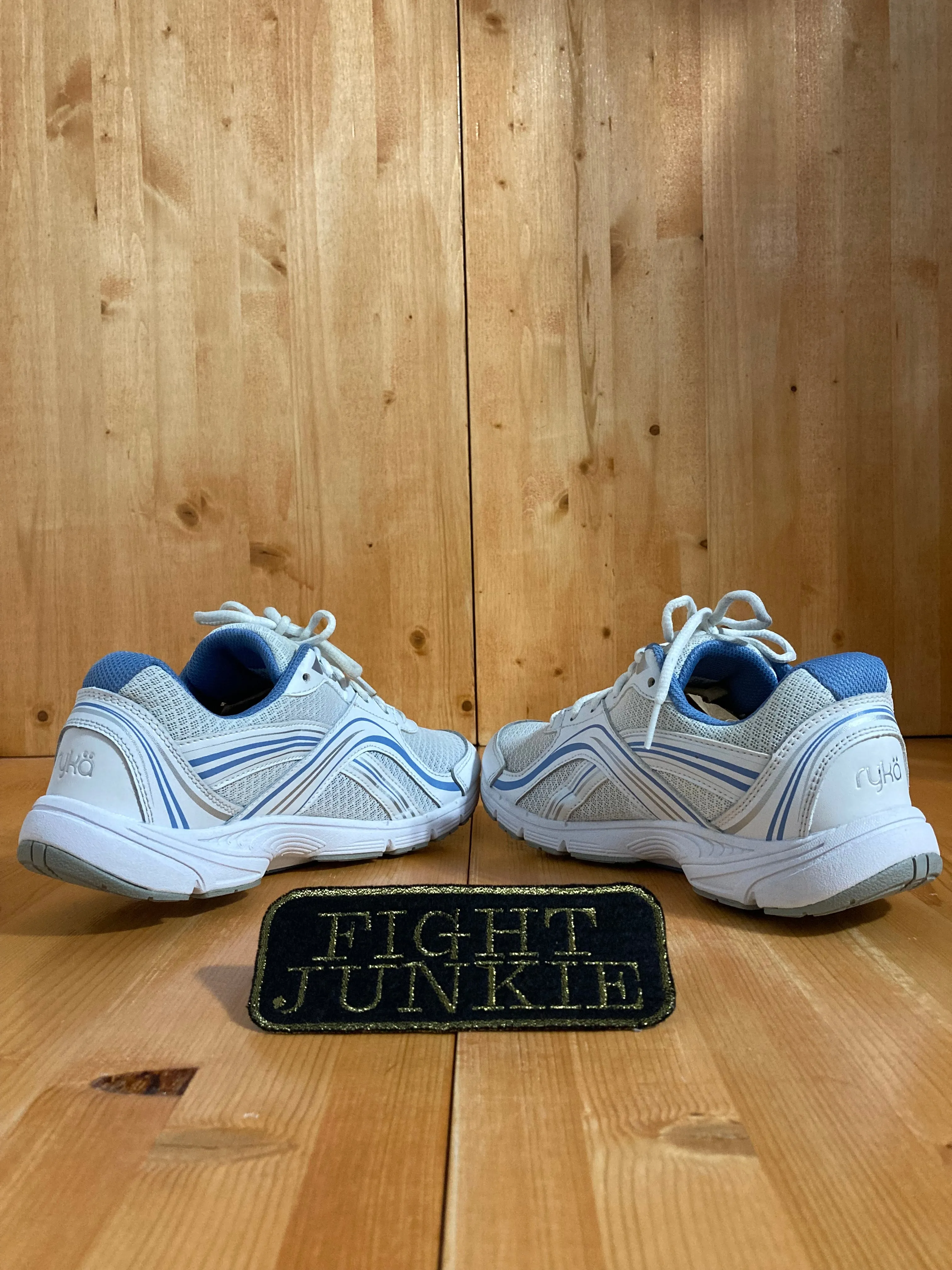 RYKA SPARK Womens Size 8.5M Leather & Mesh Shoes Sneakers White & Blue