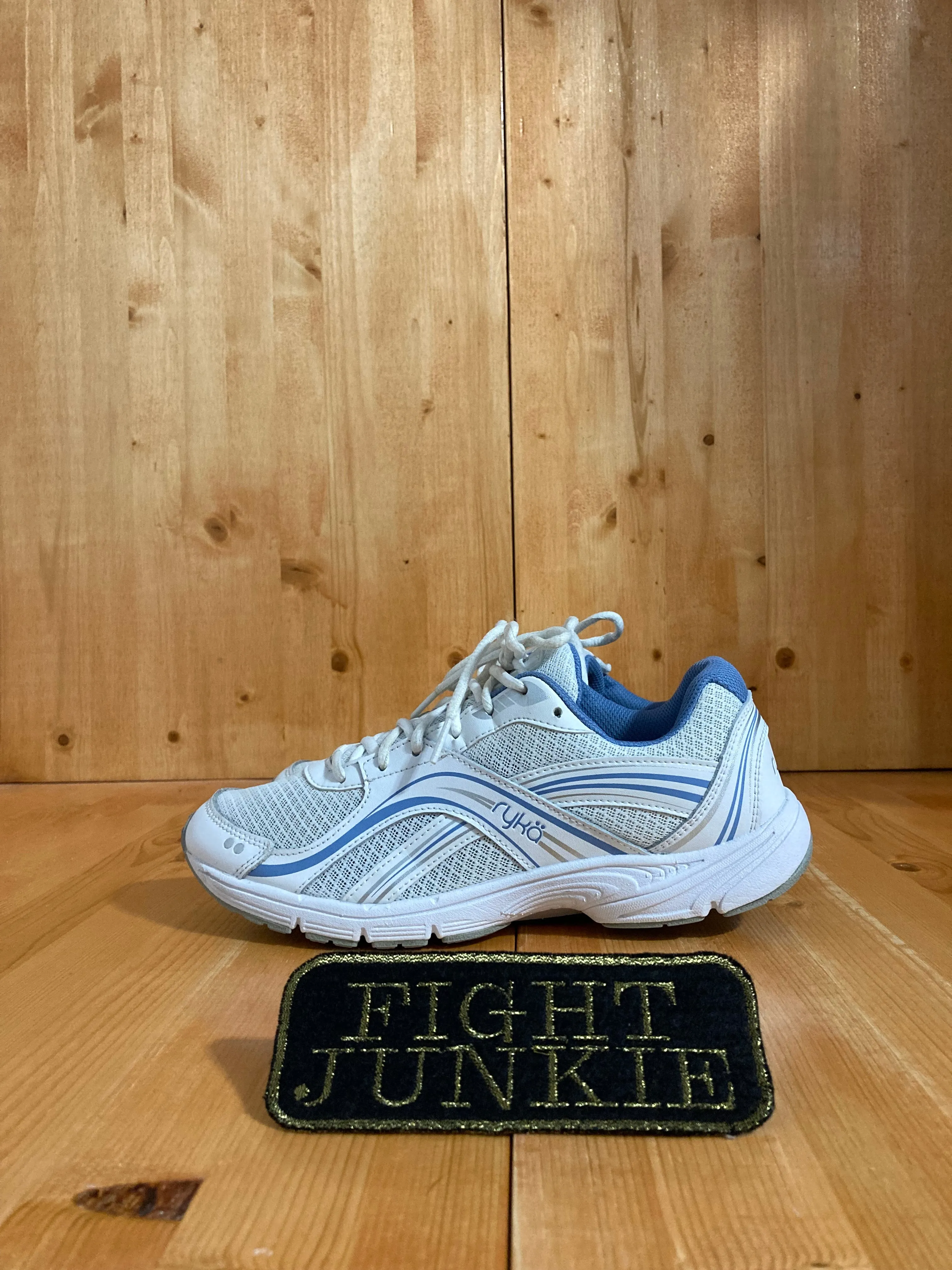 RYKA SPARK Womens Size 8.5M Leather & Mesh Shoes Sneakers White & Blue