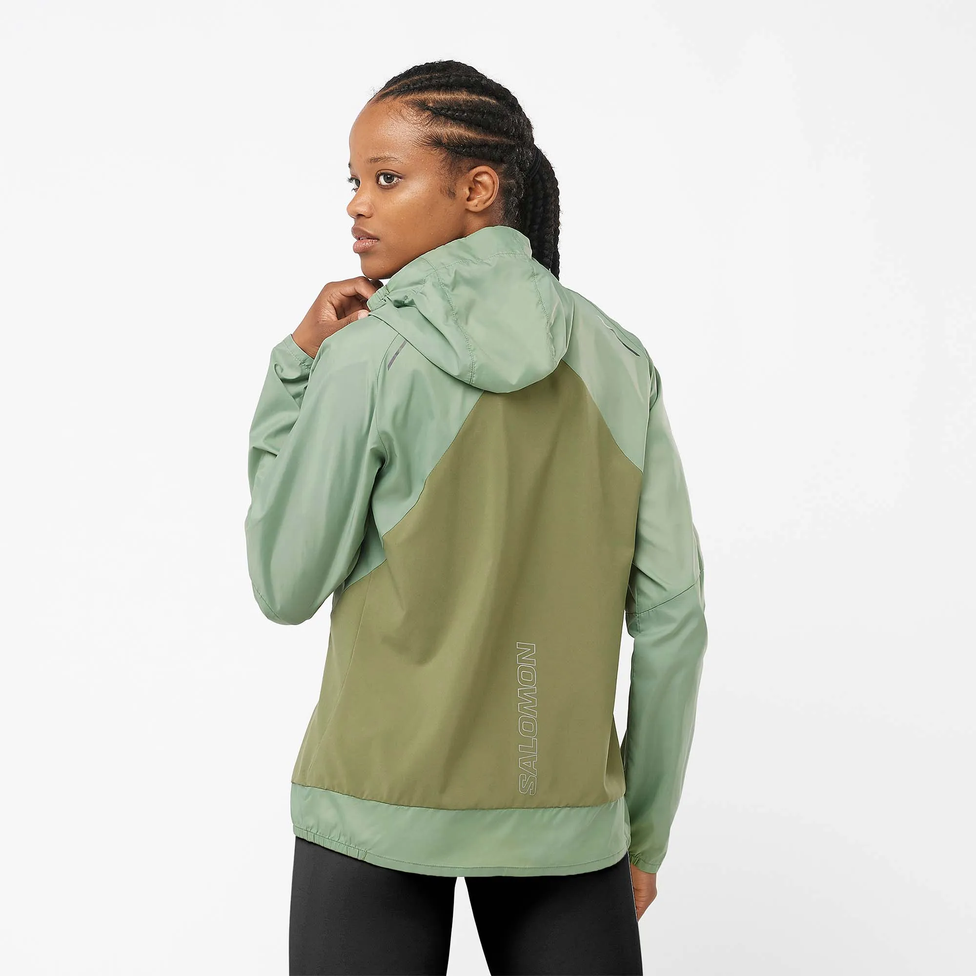 Salomon | Women's Bonatti Cross Wind Jacket - Lily Pad/Deep Lichen Green