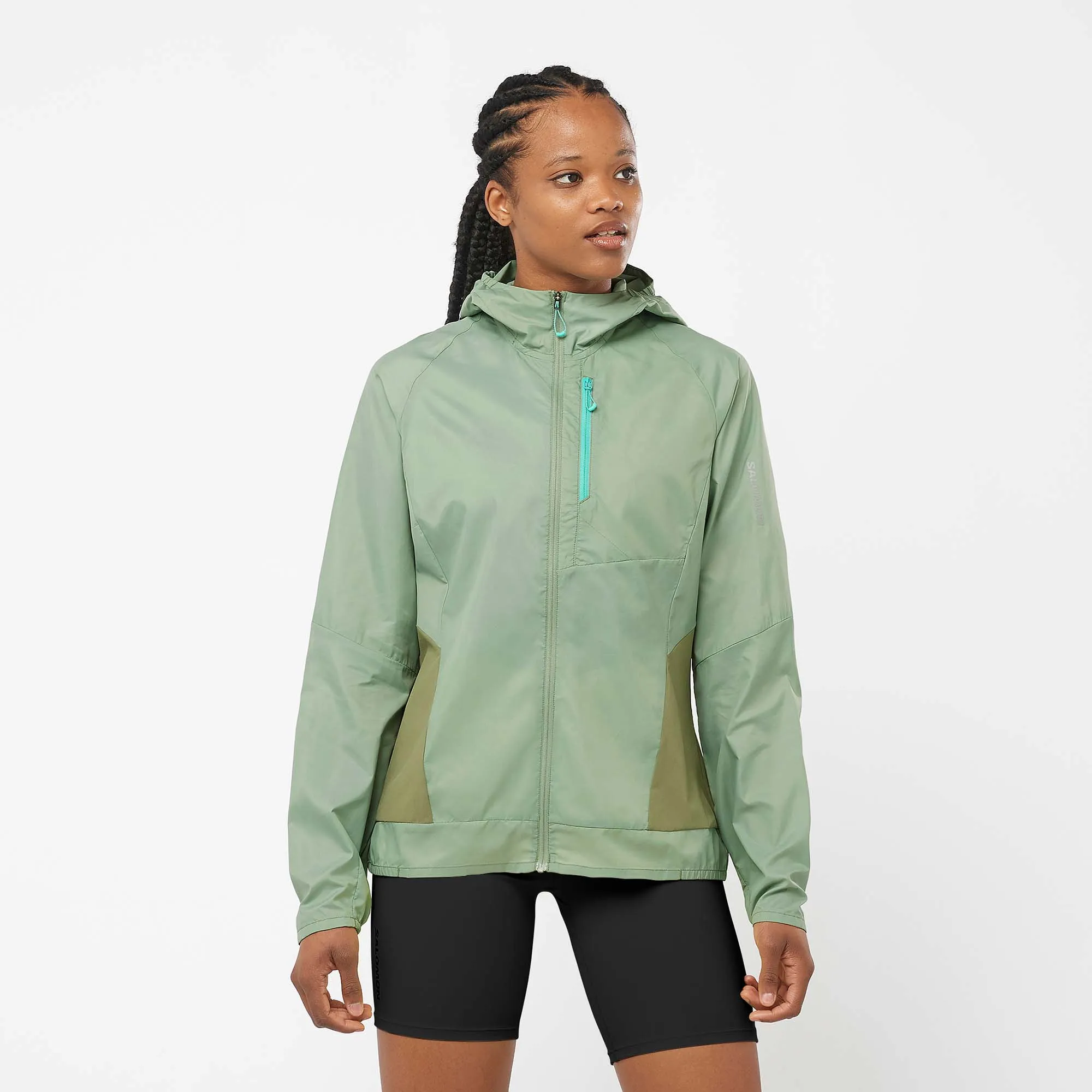 Salomon | Women's Bonatti Cross Wind Jacket - Lily Pad/Deep Lichen Green