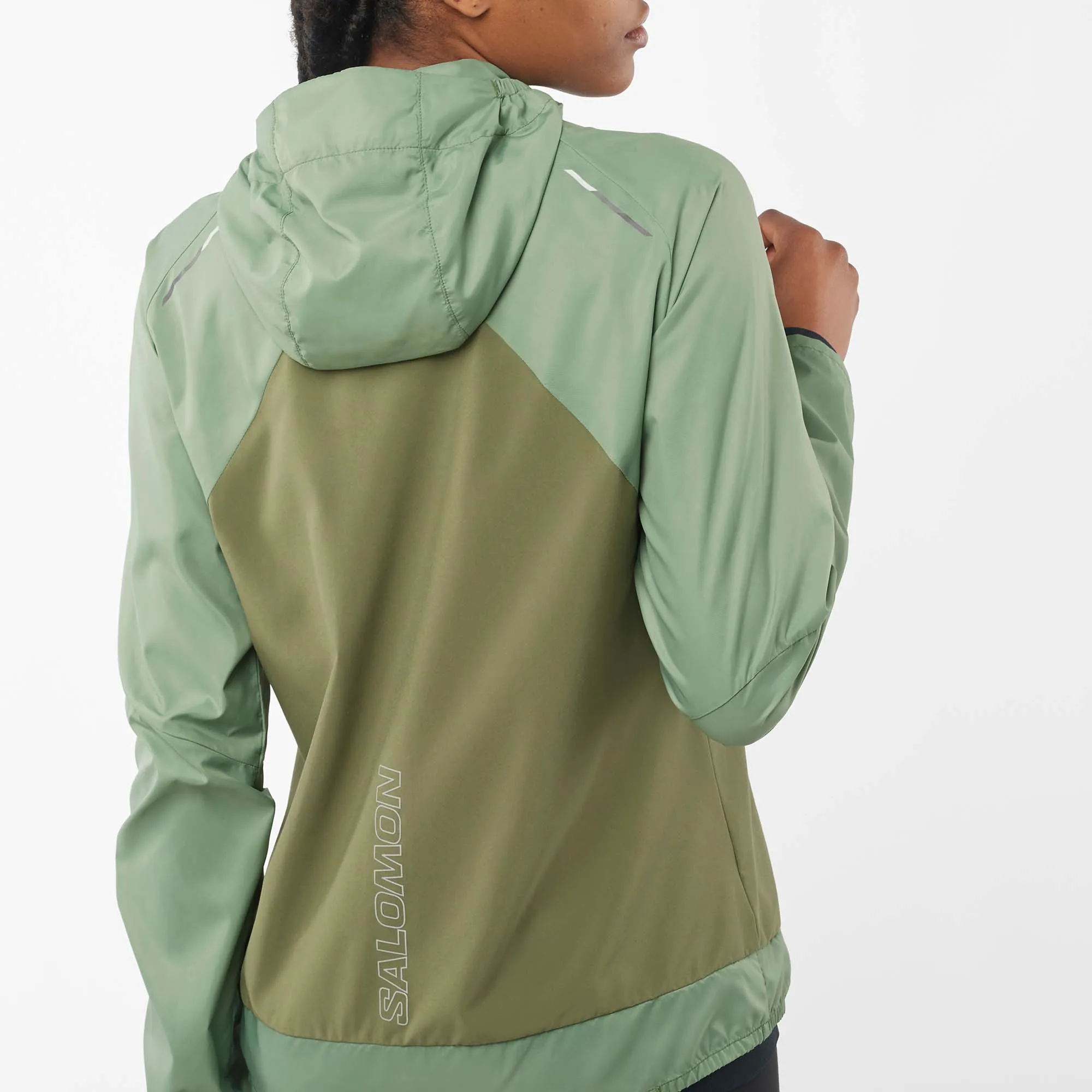 Salomon | Women's Bonatti Cross Wind Jacket - Lily Pad/Deep Lichen Green