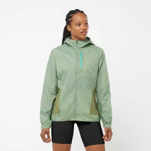 Salomon | Women's Bonatti Cross Wind Jacket - Lily Pad/Deep Lichen Green