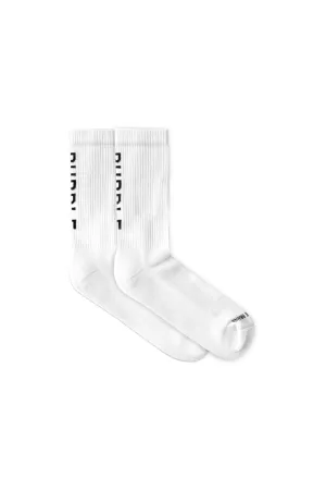 Single Pair Logo Crew Sock (White) - PP910SPWH123