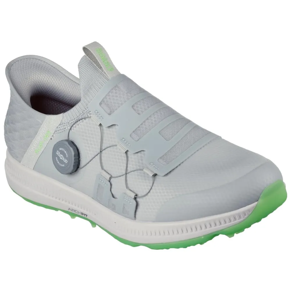 Skechers Go Golf Elite 5 Slip-In Twist Fit Spikeless Waterproof Shoes - Grey/Lime