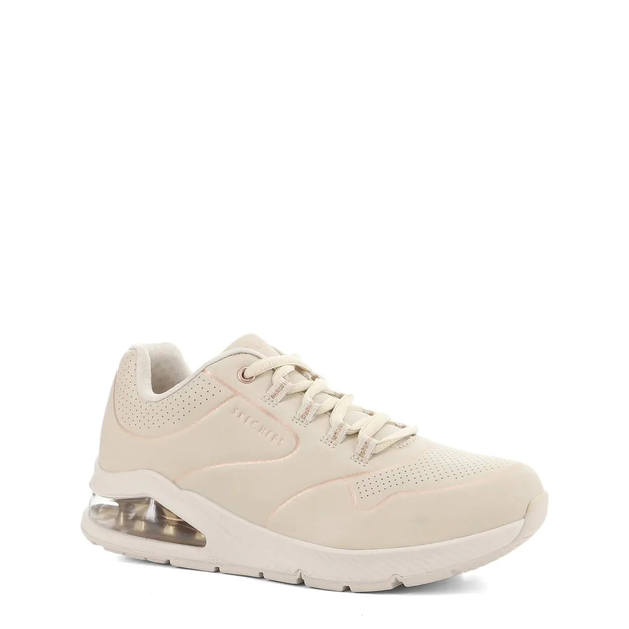 SKECHERS WOMENS UNO 2 GOLDEN TRIM - OFF WHITE