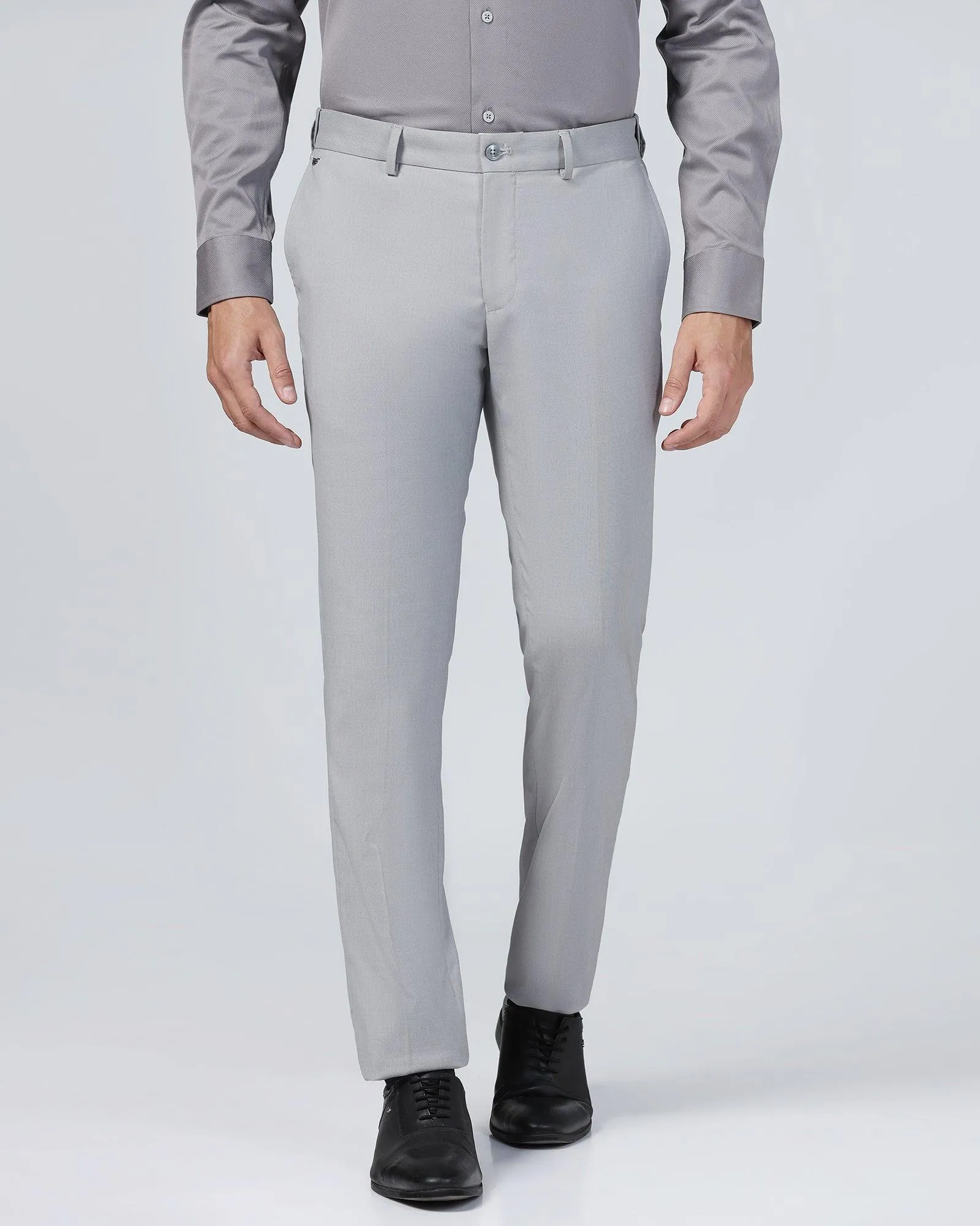 Slim Comfort B-95 Formal Light Grey Textured Trouser - Mazda