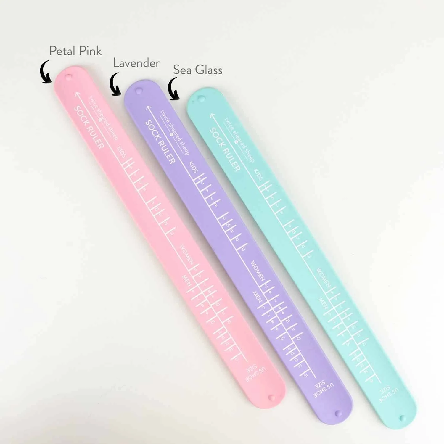 Sock Ruler - Sock Sizing Bracelet Ruler: Lavender