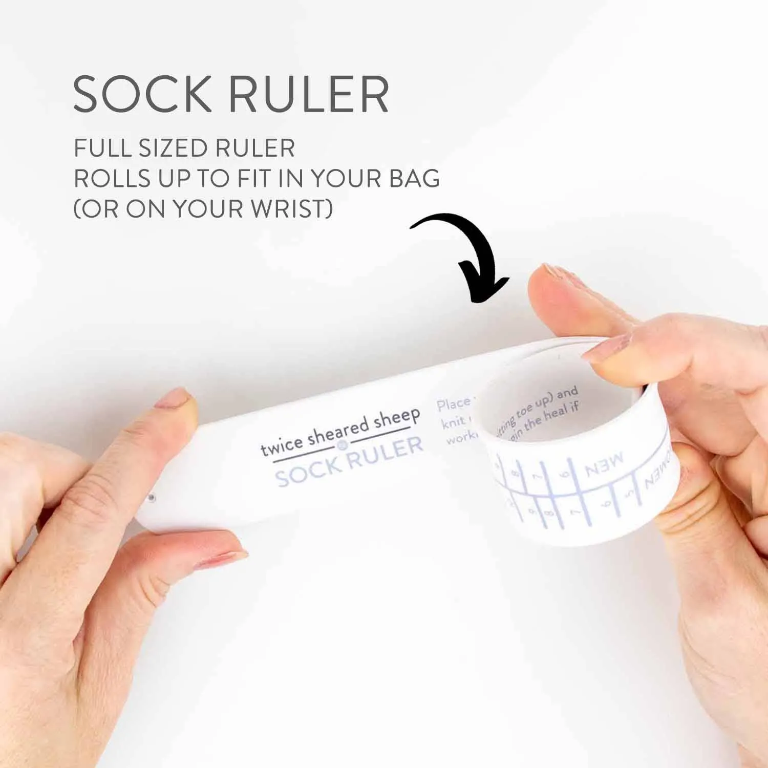 Sock Ruler - Sock Sizing Bracelet Ruler: Lavender